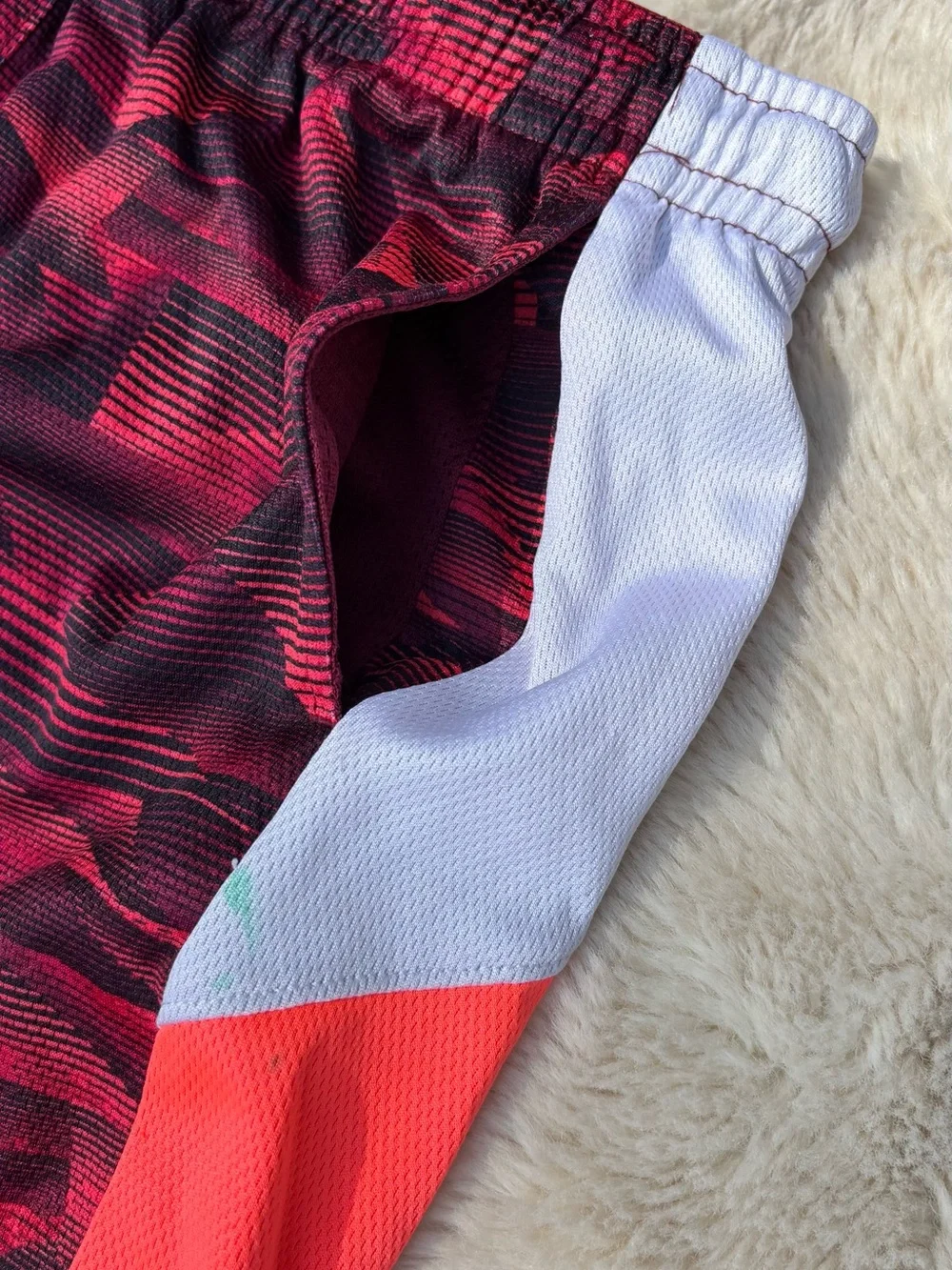 Place Sport Boys Red Patterned Athletic Shorts
